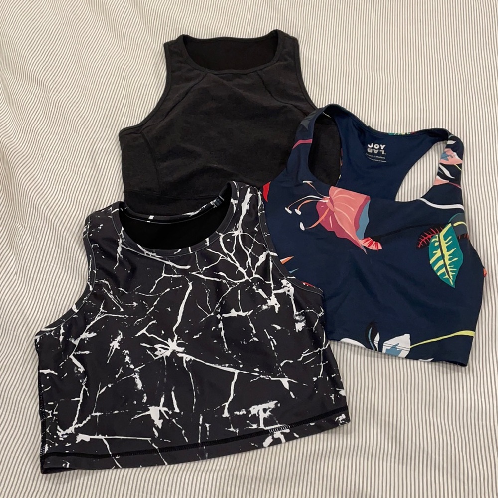 Assorted crop sports bras x 3